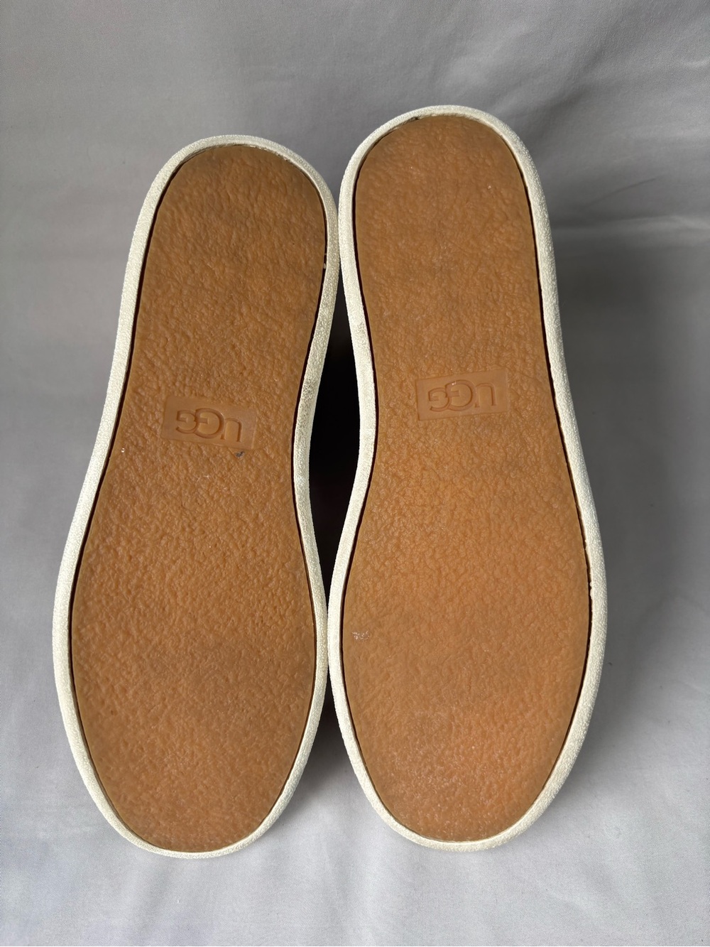 UGG Chestnut Brown Shearling-Trim High-Top Sneakers Size 9.5 - Picture 8 of 10